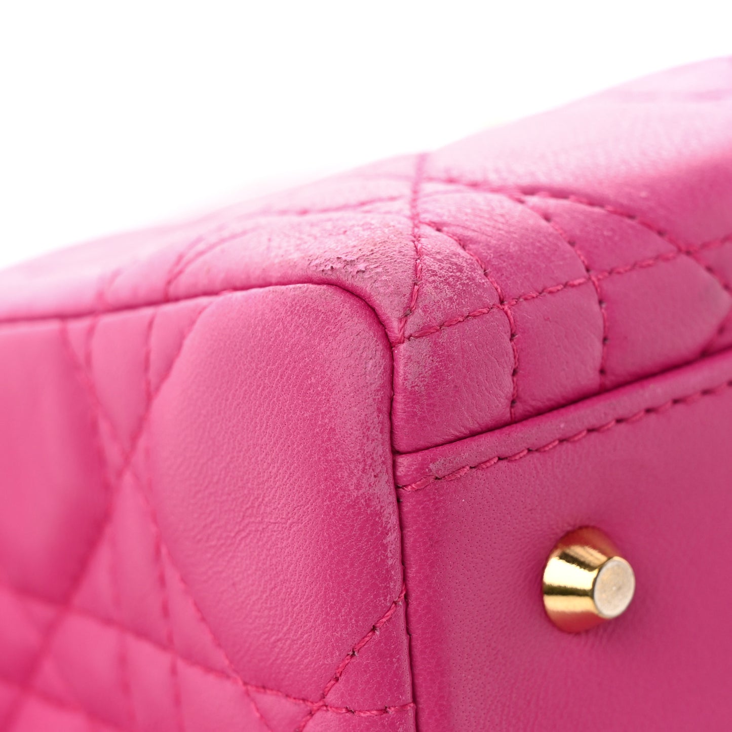 Lambskin Cannage Medium Lady Dior Pink