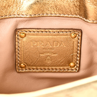 Prada Metallic Nappa Mosaico Pattina Crossbody Platino 6 of 10