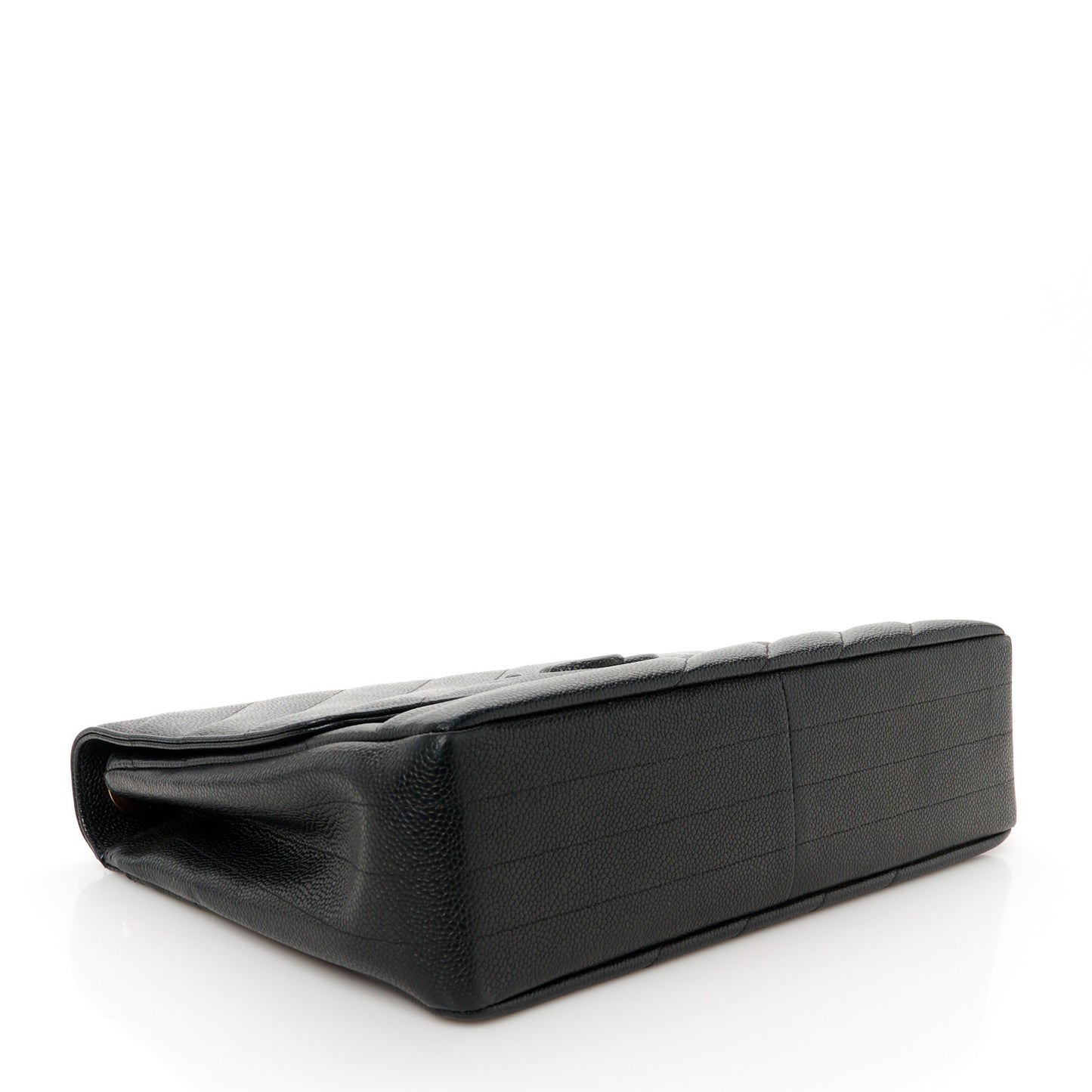 Caviar Diagonal Quilted Jumbo Single Flap Black