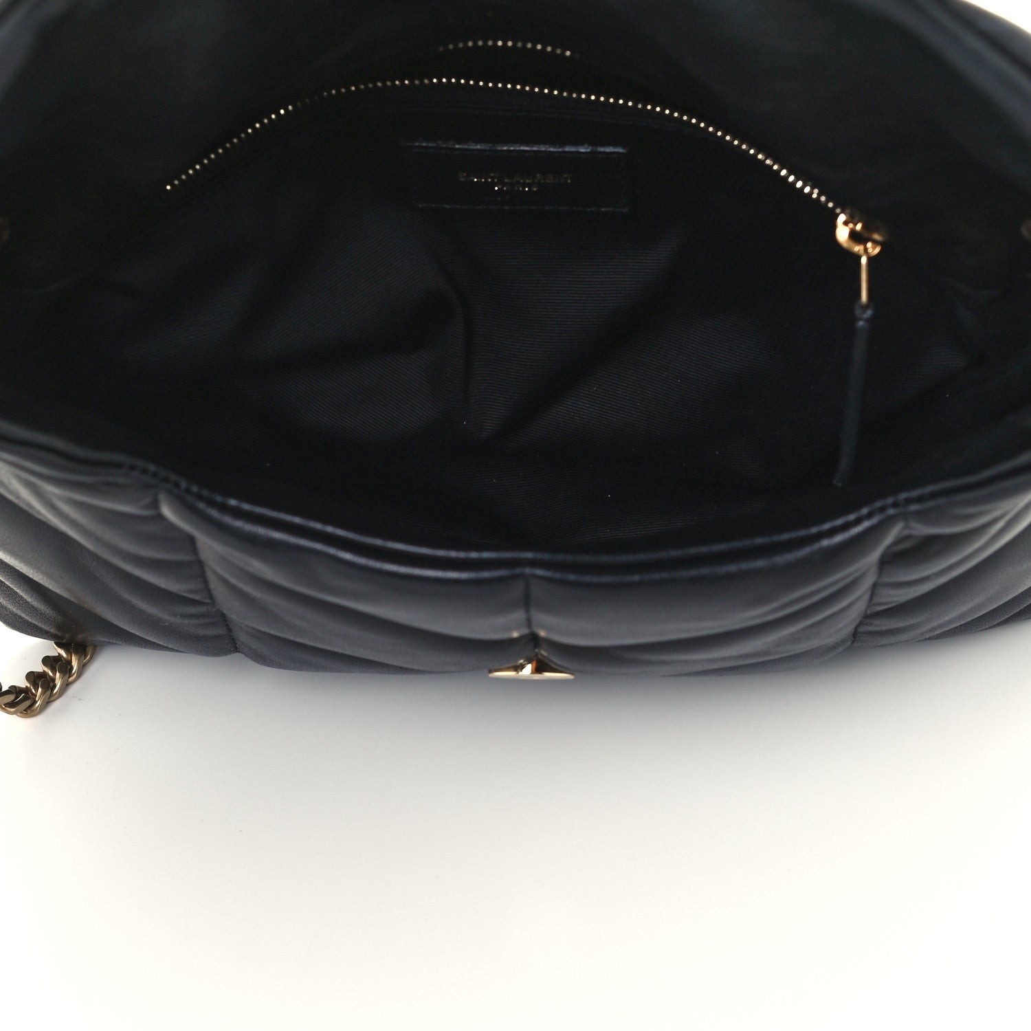 Saint Laurent Lambskin Quilted Small Loulou Puffer Monogram Chain Satchel Black 5 of 11