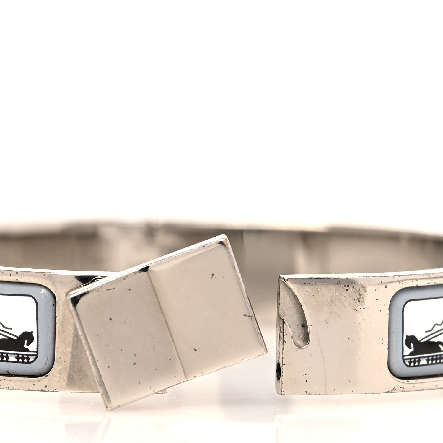 Hermes Enamel Printed Narrow Les Ponts De Paris Loquet Bracelet 4 of 6