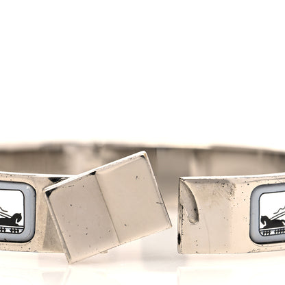 Hermes Enamel Printed Narrow Les Ponts De Paris Loquet Bracelet 4 of 6