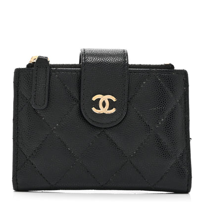Chanel Caviar Quilted Compact Zipped Pocket Wallet Black 1 of 9