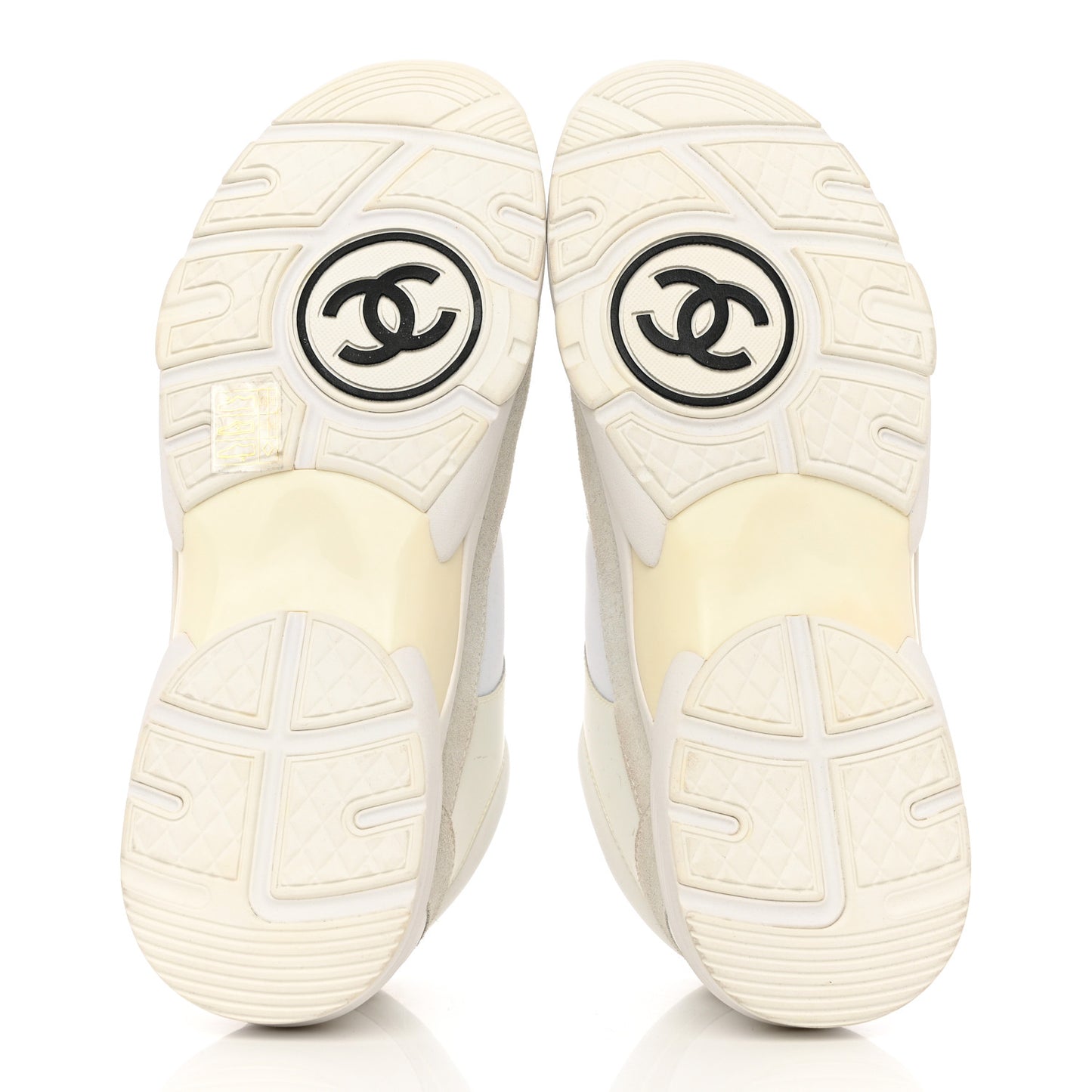 Suede Calfskin Fabric CC Sneakers 41 White