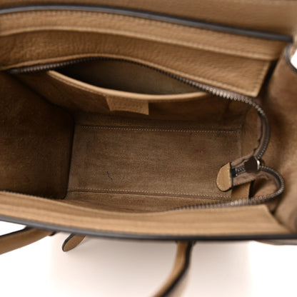 Celine Drummed Calfskin Nano Luggage Dune 5 of 26