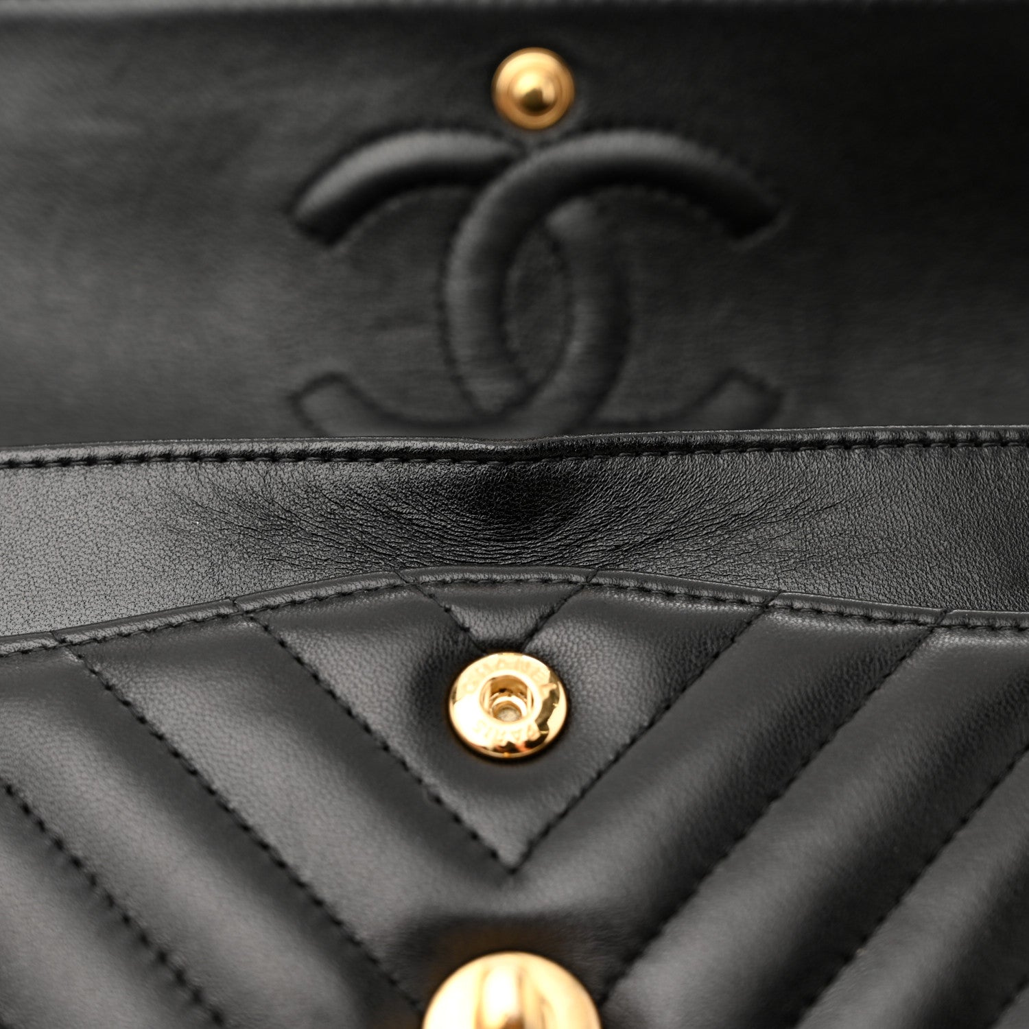 Chanel Lambskin Chevron Quilted Small Double Flap Black 14 of 14