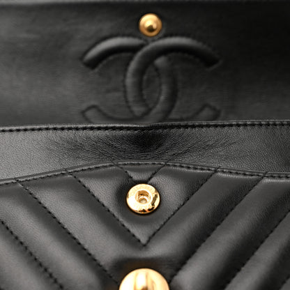 Chanel Lambskin Chevron Quilted Small Double Flap Black 14 of 14