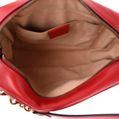 Gucci Calfskin Matelasse Small GG Marmont Chain Shoulder Bag Hibiscus Red 5 of 10