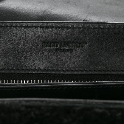 Saint Laurent Shearling Toy Loulou Shoulder Bag Black 6 of 11