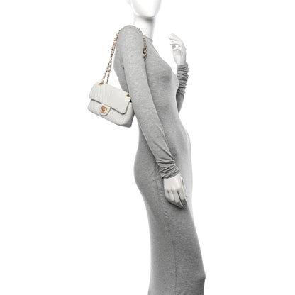 Chanel Calfskin Surpique Chevron Small Flap White 2 of 10
