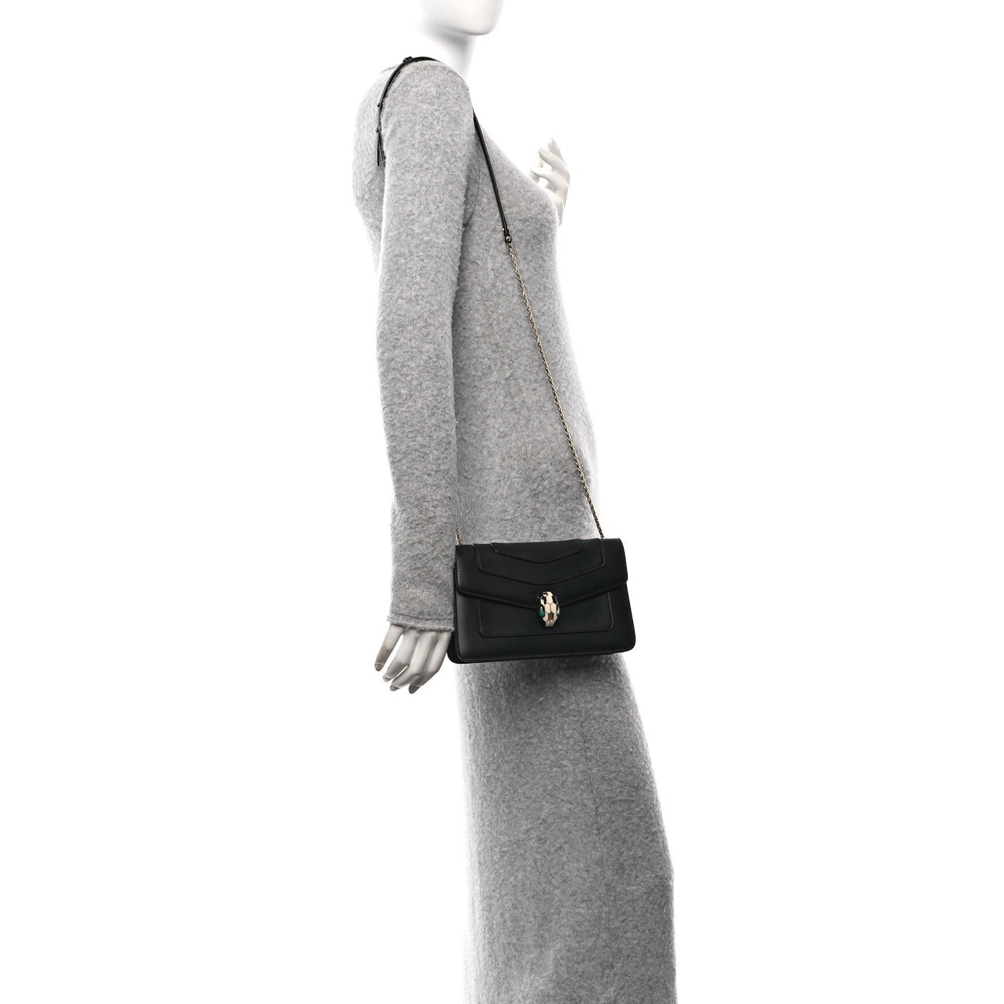 Calfskin Serpenti Forever Crossbody Bag Black