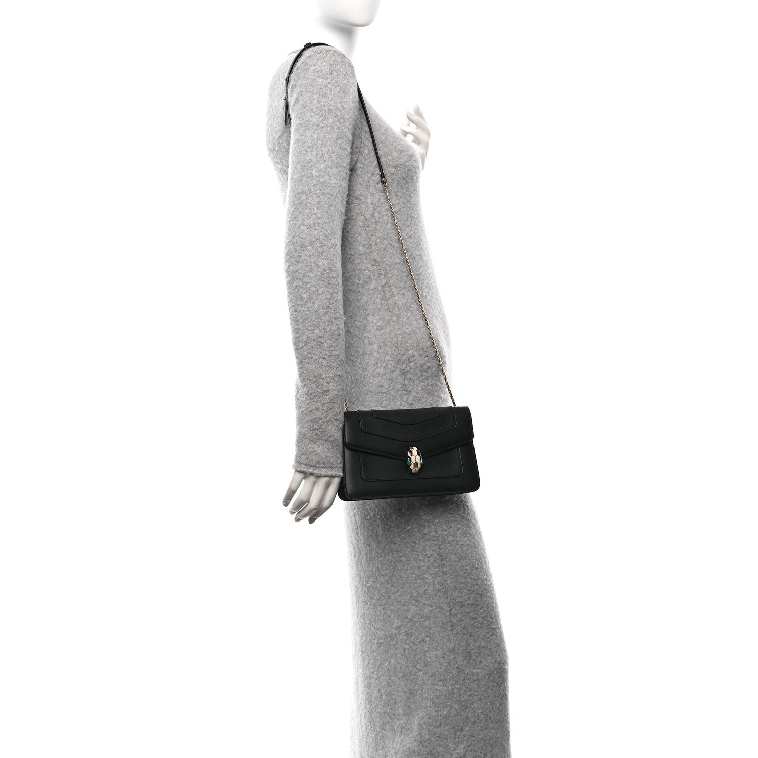 Bulgari Calfskin Serpenti Forever Crossbody Bag Black 2 of 10