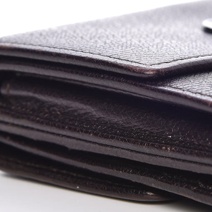 Chanel Grained Calfskin CC Button Compact Wallet Dark Brown 11 of 17