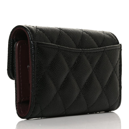 Chanel Caviar Quilted Classic 4 Key Holder Wallet Black 3 of 10