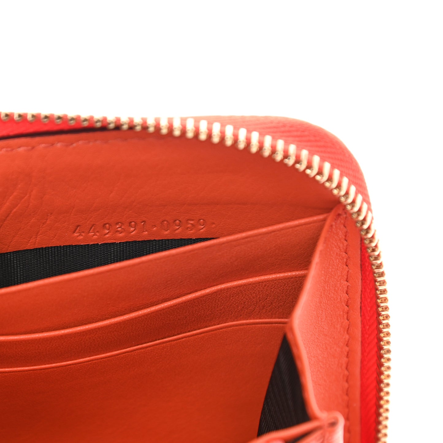 Microguccissima Zip Around Wallet Sun Orange