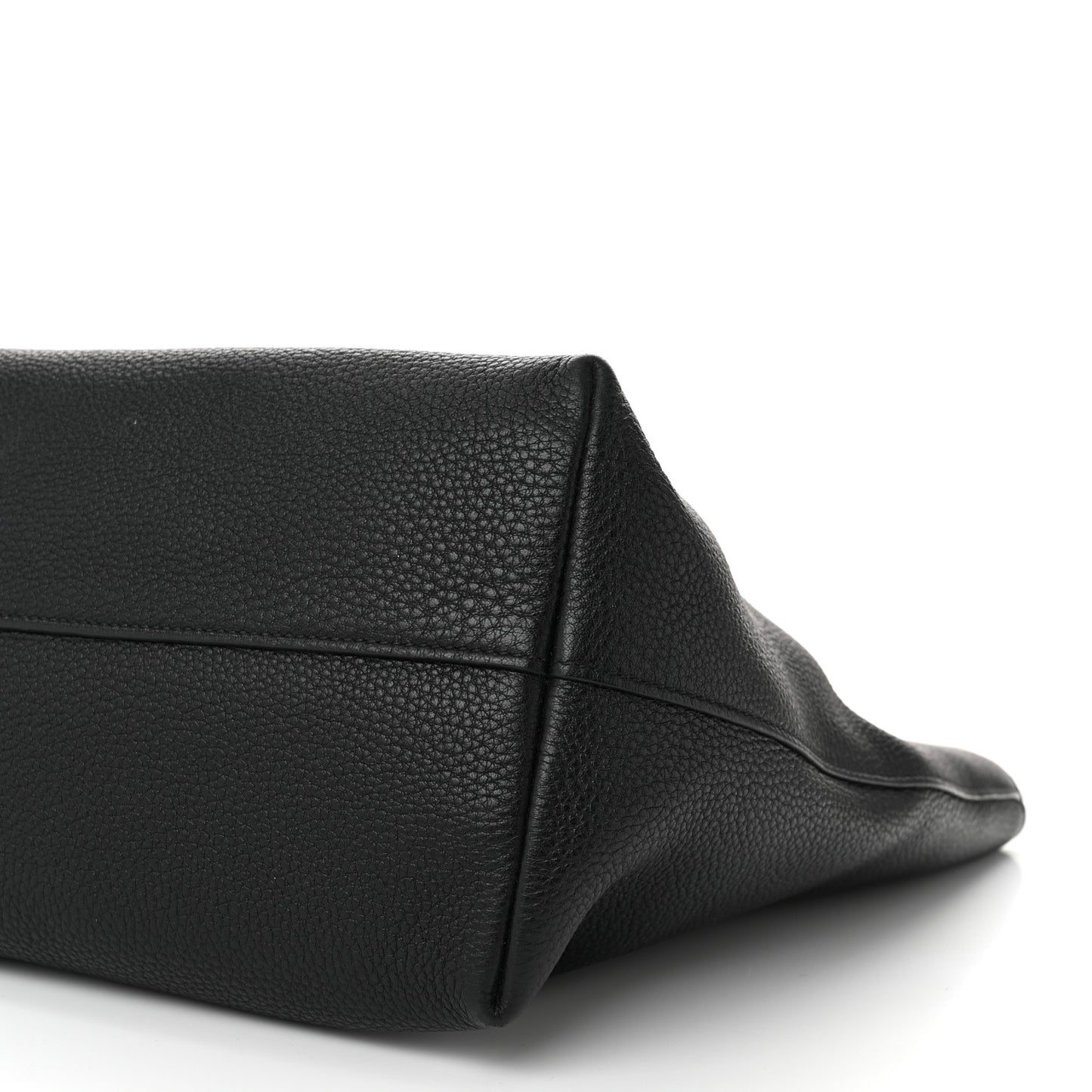 Vitello Daino Pocket Shopping Tote Black