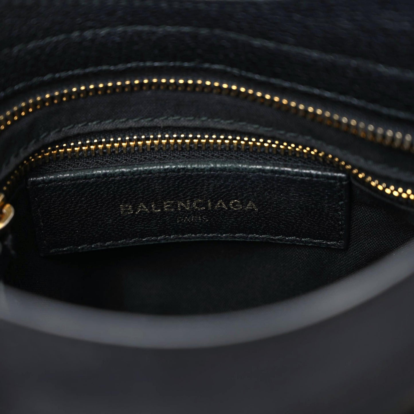 Chevre Gold Metallic Edge Hardware Mini City Black