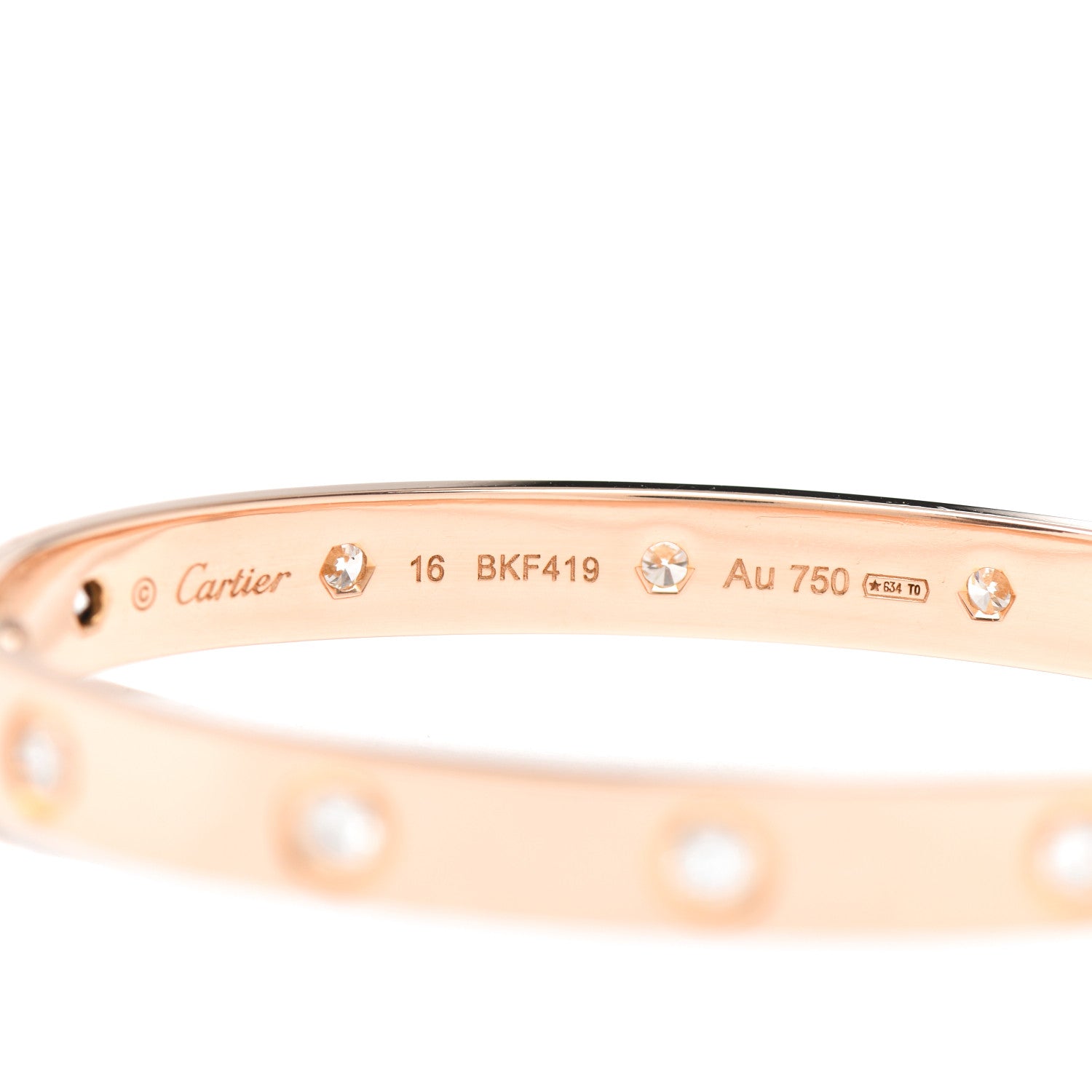 Cartier 18K Pink Gold 10 Diamond LOVE Bracelet 16 4 of 4