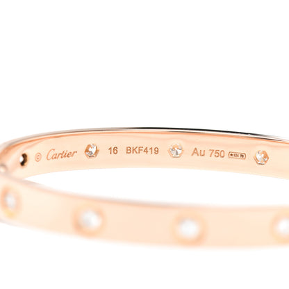 Cartier 18K Pink Gold 10 Diamond LOVE Bracelet 16 4 of 4