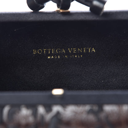 Bottega Veneta Satin Calfskin Floral Lace Tassel Knot Clutch Brown 6 of 8