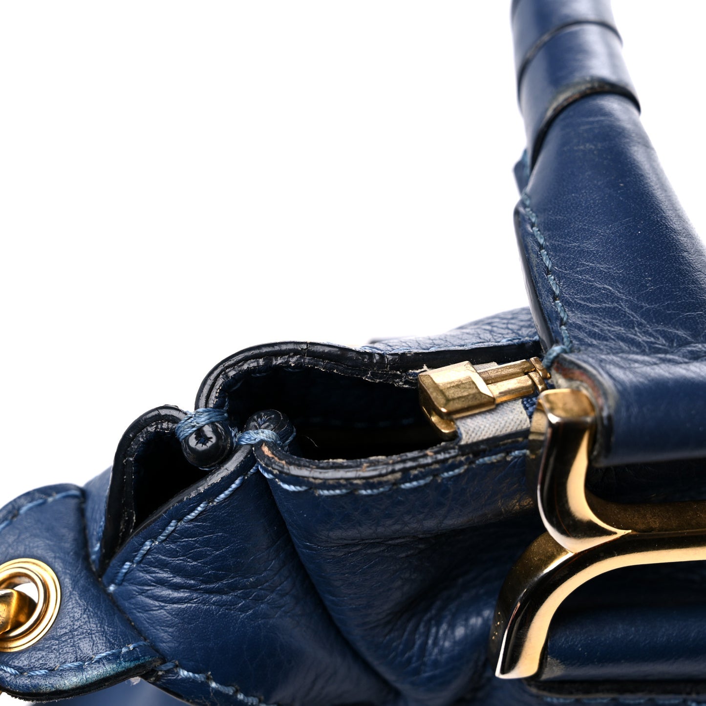 Calfskin Medium Marcie Satchel Royal Navy
