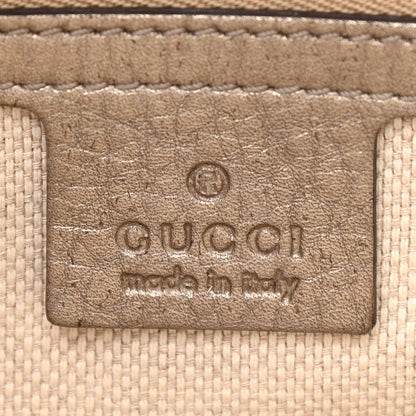 Gucci Metallic Pebbled Calfskin Medium Soho Flap Crossbody Golden Beige 5 of 10