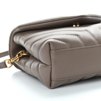 Saint Laurent Calfskin Y Quilted Monogram Toy Loulou Crossbody Bag Taupe 7 of 8