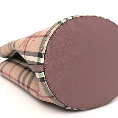 Burberry Haymarket Check Colours Small Lorne Bucket Crossbody Elderberry 8 of 9