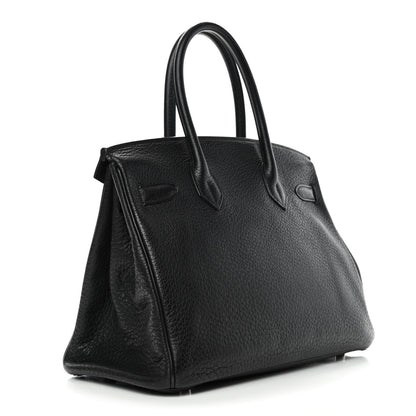 Hermes Taurillon Clemence Birkin 30 Black 2 of 12
