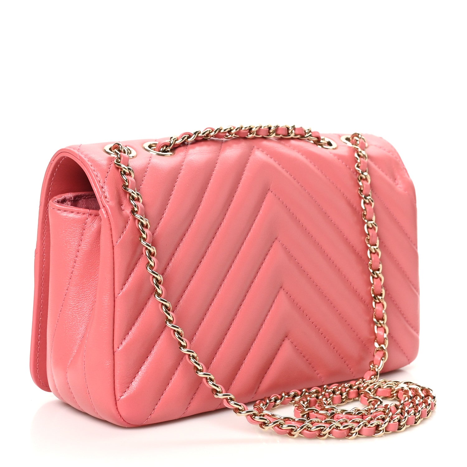 Chanel Calfskin Chevron Quilted Mini Statement Flap Pink 3 of 10