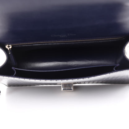 Christian Dior Metallic Patent Micro-Cannage Gradient Medium Diorama Flap Bag Silver Blue 5 of 12