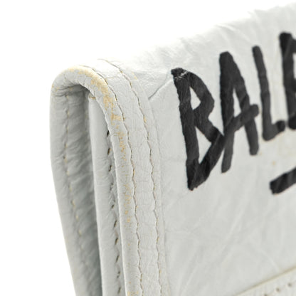 Balenciaga Agneau Arena Graffiti All Over Small Explorer Pouch with Strap White Multicolor 11 of 11