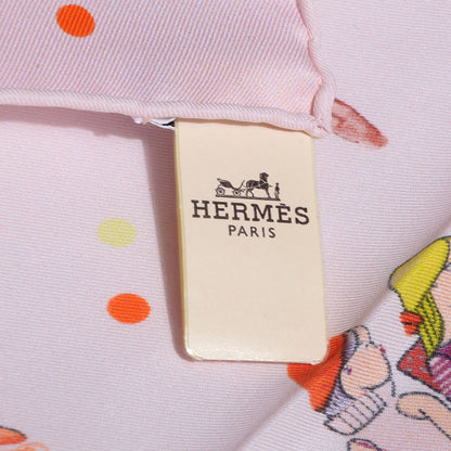 Hermes Silk Les Parisiennes Scarf 70 Rose Pale Turquoise Vert 7 of 7