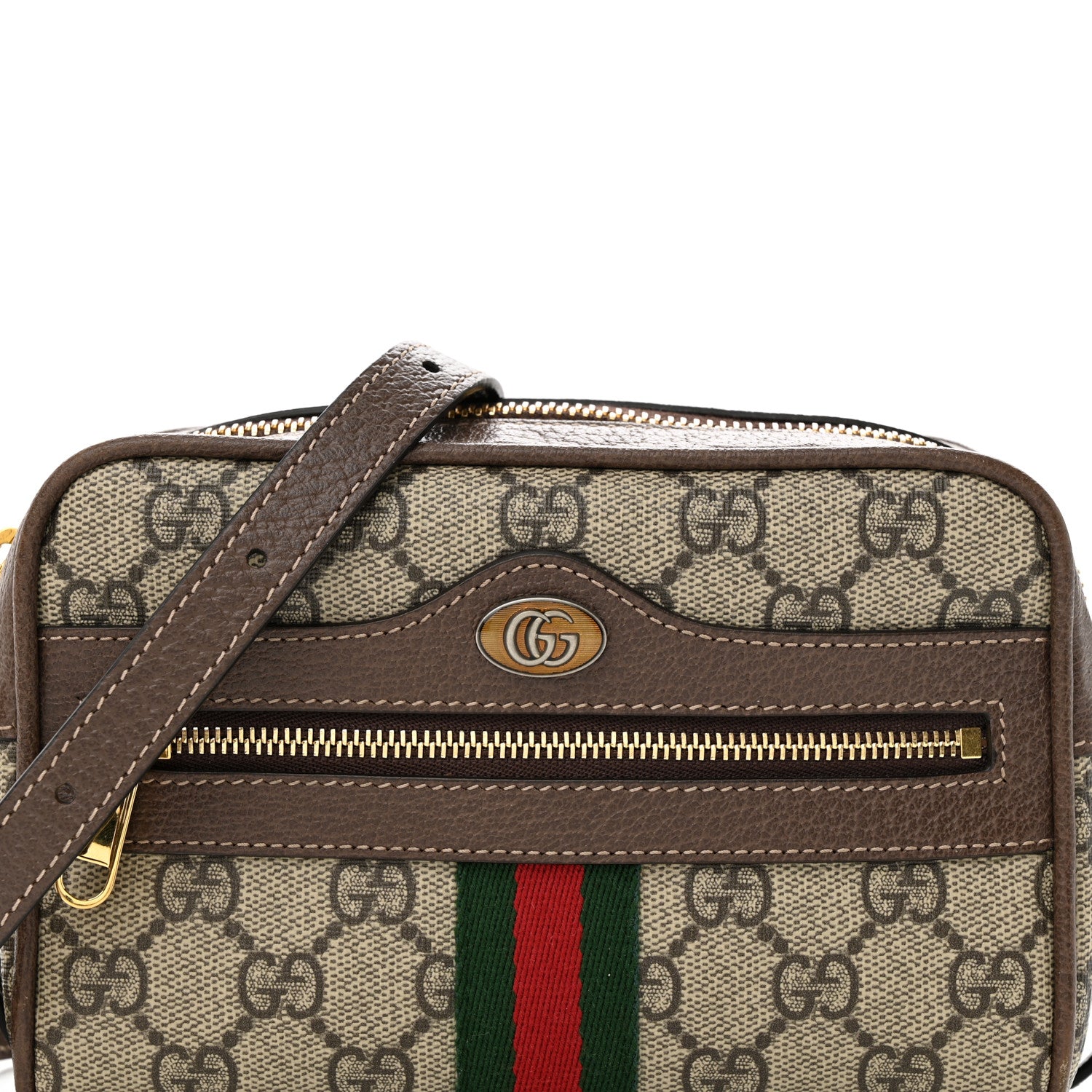 Gucci GG Supreme Monogram Web Mini Ophidia Shoulder Bag Brown 8 of 11