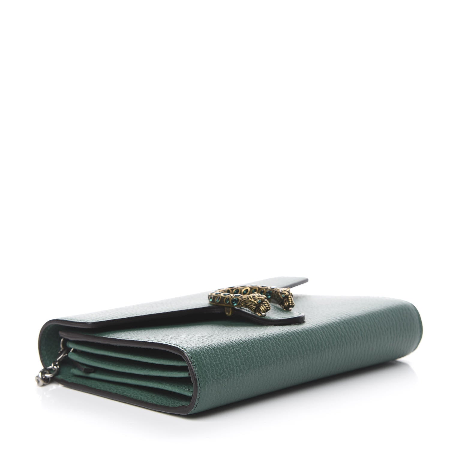 Gucci Calfskin Mini Dionysus Chain Wallet Emerald 3 of 10