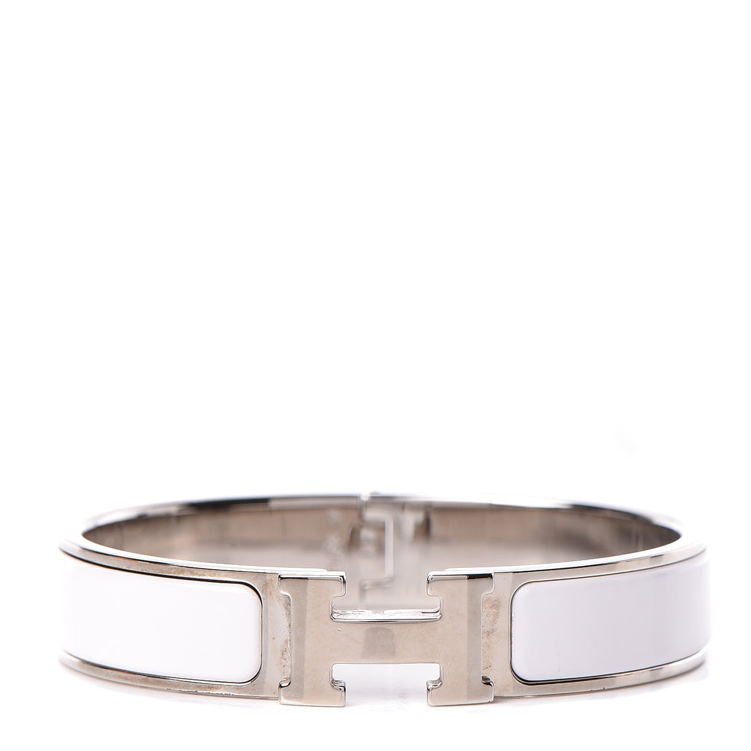 Hermes Enamel Narrow Clic Clac H Bracelet PM White 1 of 6