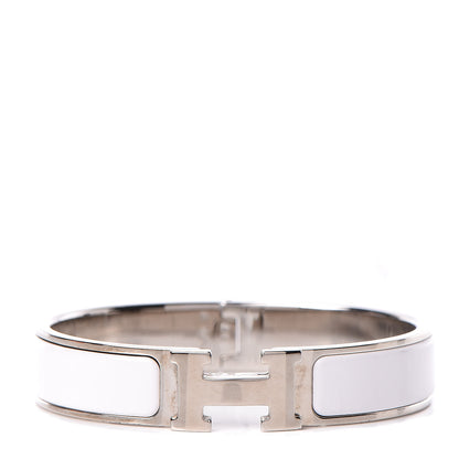 Hermes Enamel Narrow Clic Clac H Bracelet PM White 1 of 6