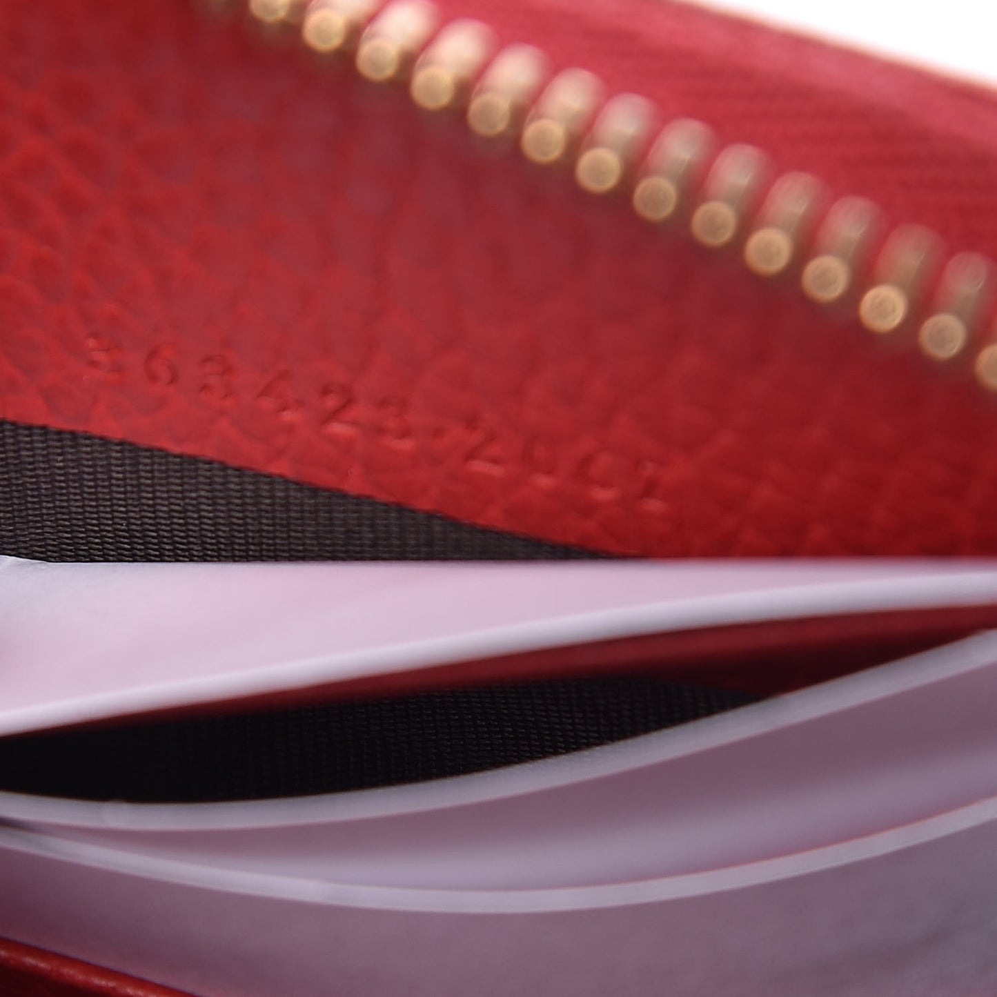 Monogram Dollar Calfskin Zip Around Wallet Beige Ebony Rosso