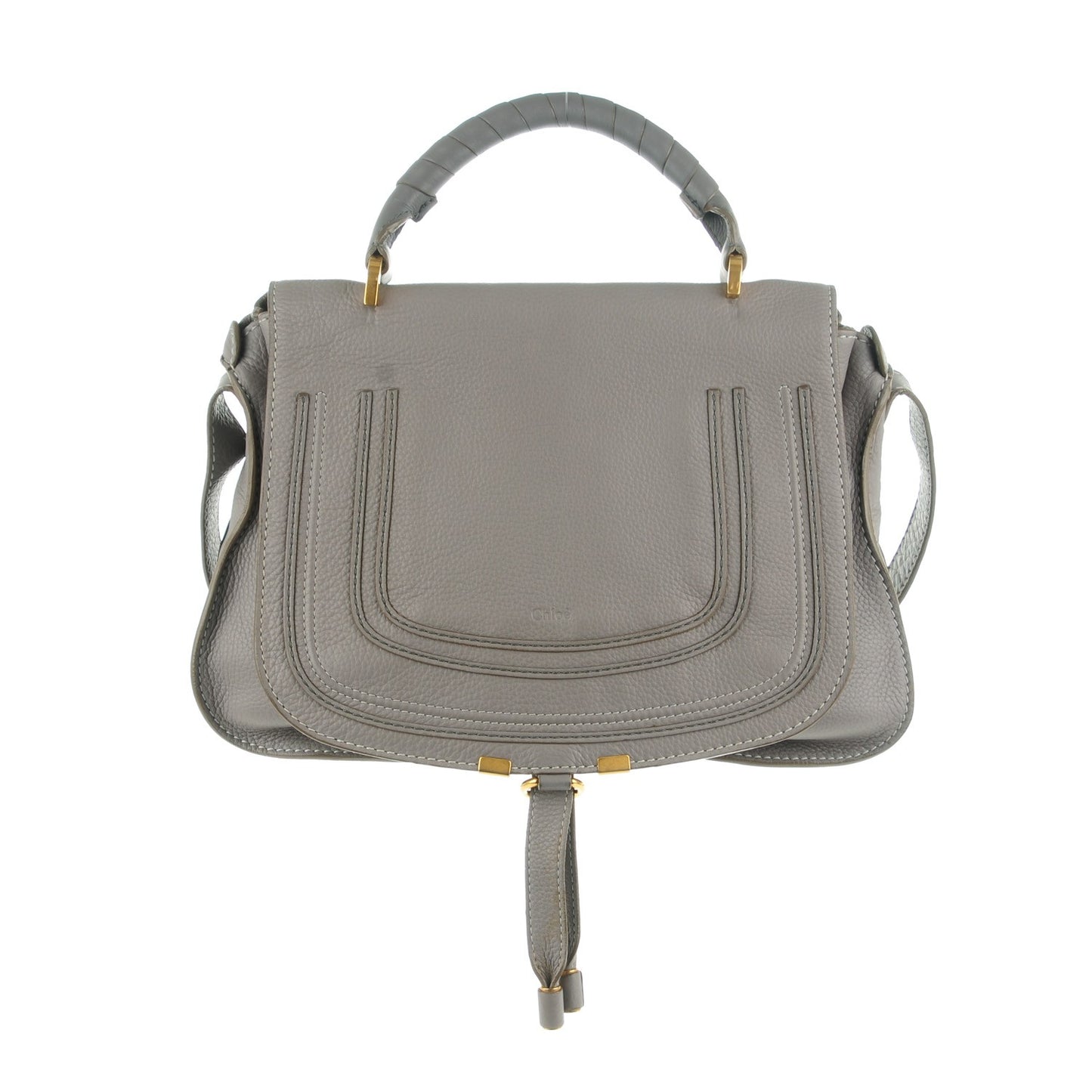 Calfskin Marcie Top Handle Bag Cashmere Grey