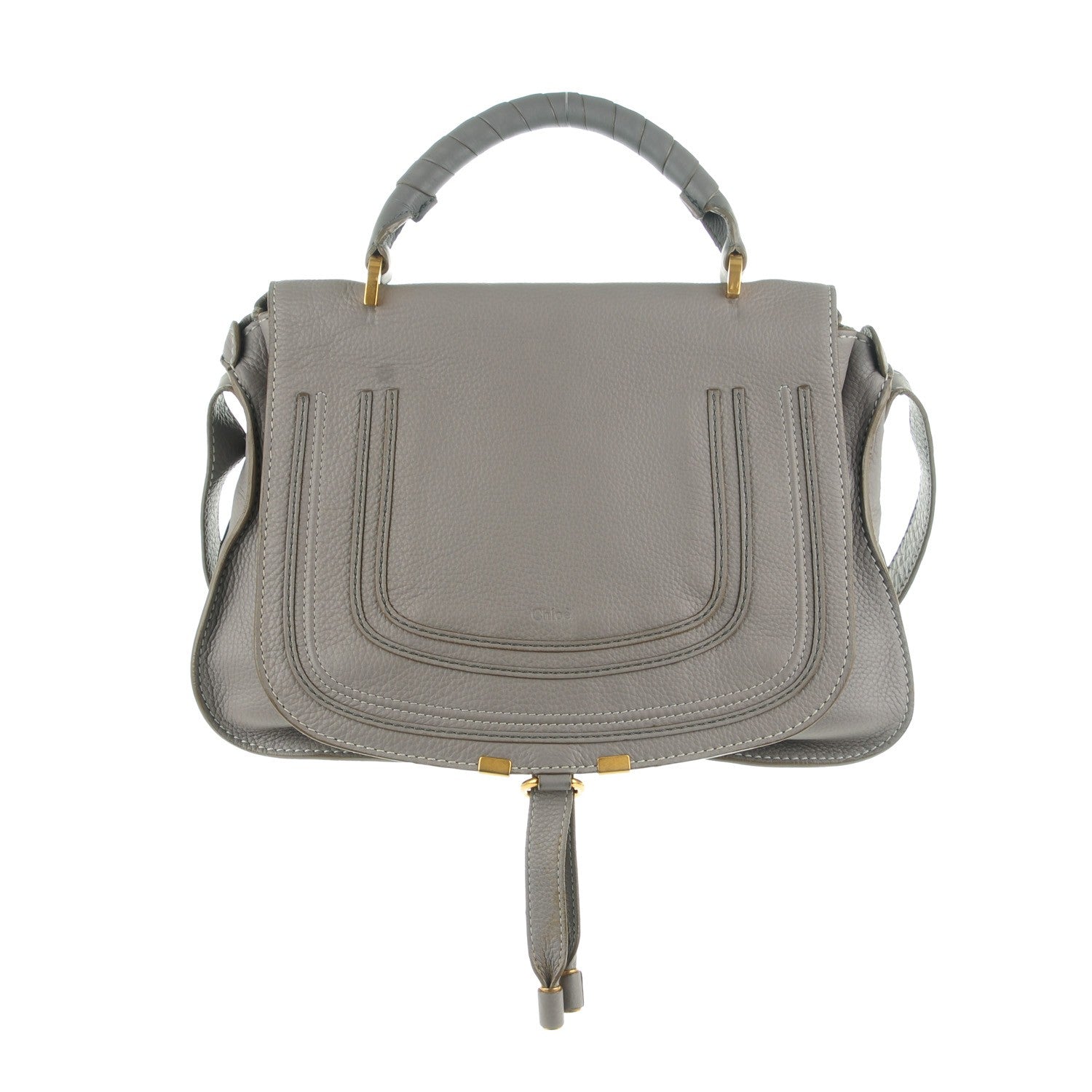 Chloe Calfskin Marcie Top Handle Bag Cashmere Grey 1 of 11