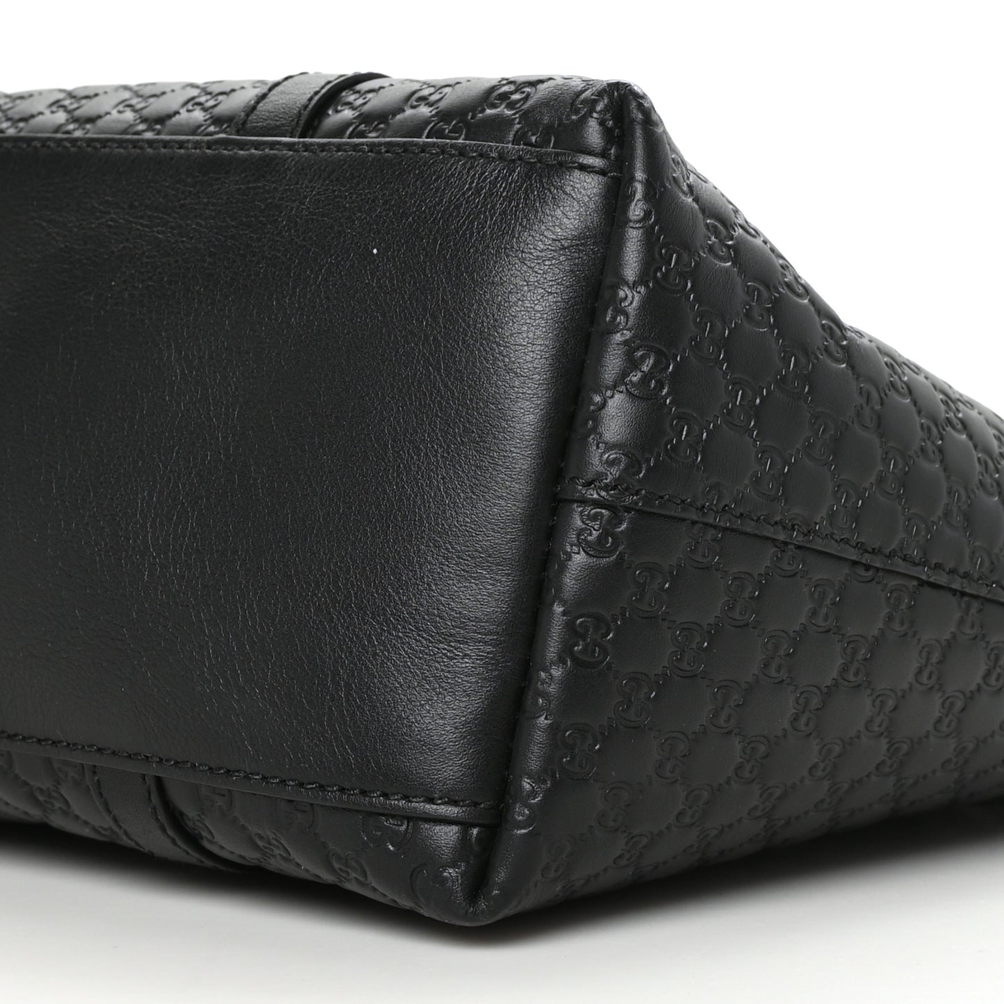 Soft Microguccissima Small Zippered Satchel Black