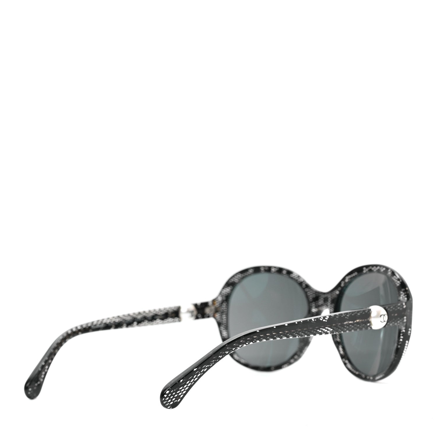 Chanel Glitter Acetate CC Pearl Sunglasses 5211-H Black 4 of 6