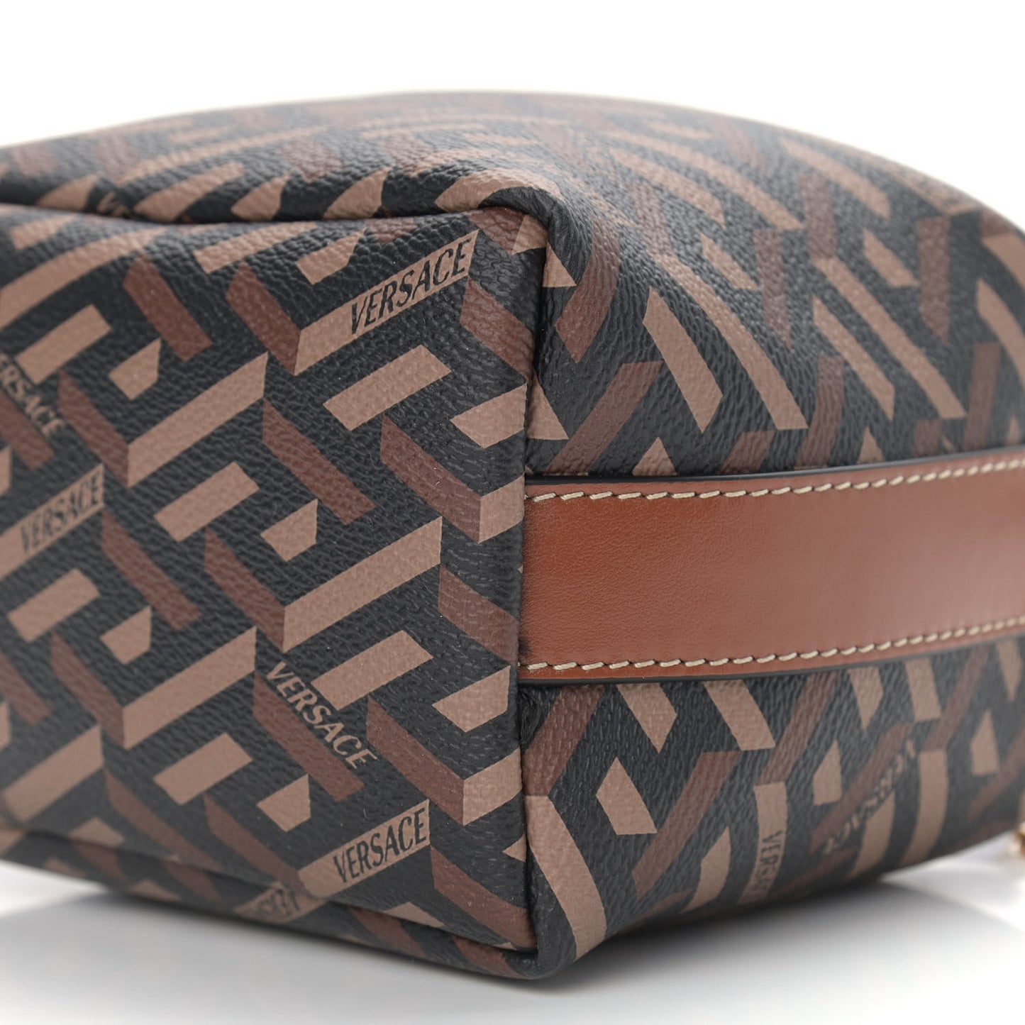 Coated Canvas La Greca Signature Mini Bag Black Carmel