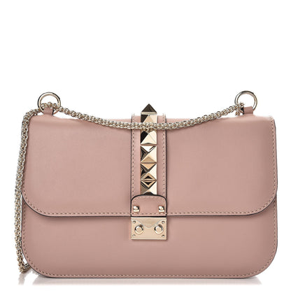 Valentino Garavani Vitello Medium Glam Lock Rockstud Flap Poudre 1 of 6