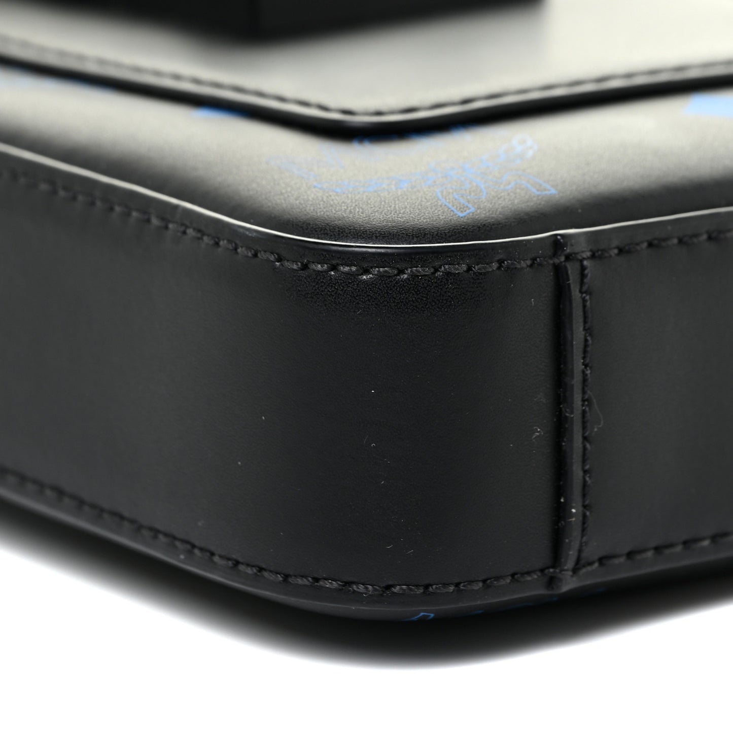 Calfskin Color Splash Phone Case Crossbody Black Vallarta Blue