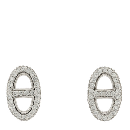 Hermes 18K White Gold Diamond New Farandole Earrings 1 of 5