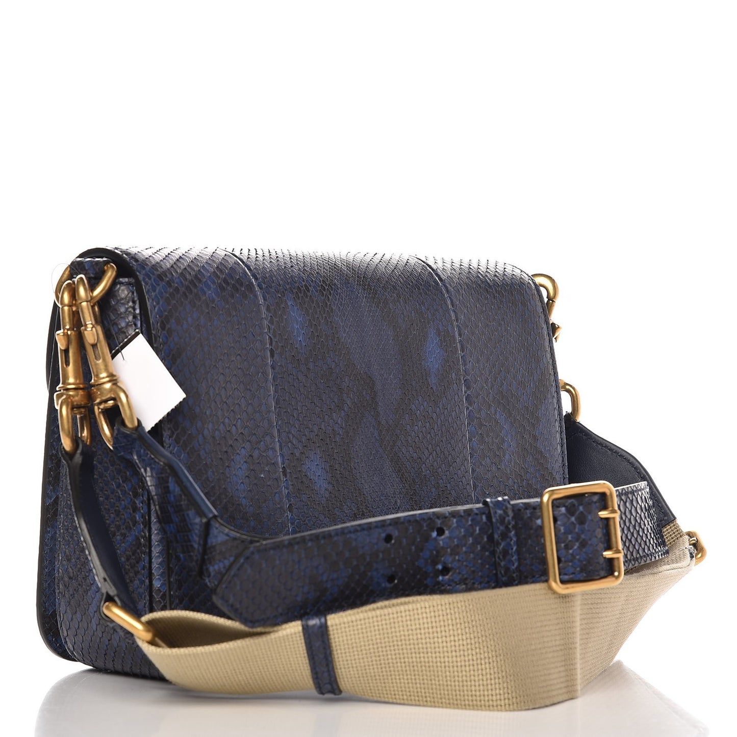 Soft Python Small Jackie Shoulder Bag Blue