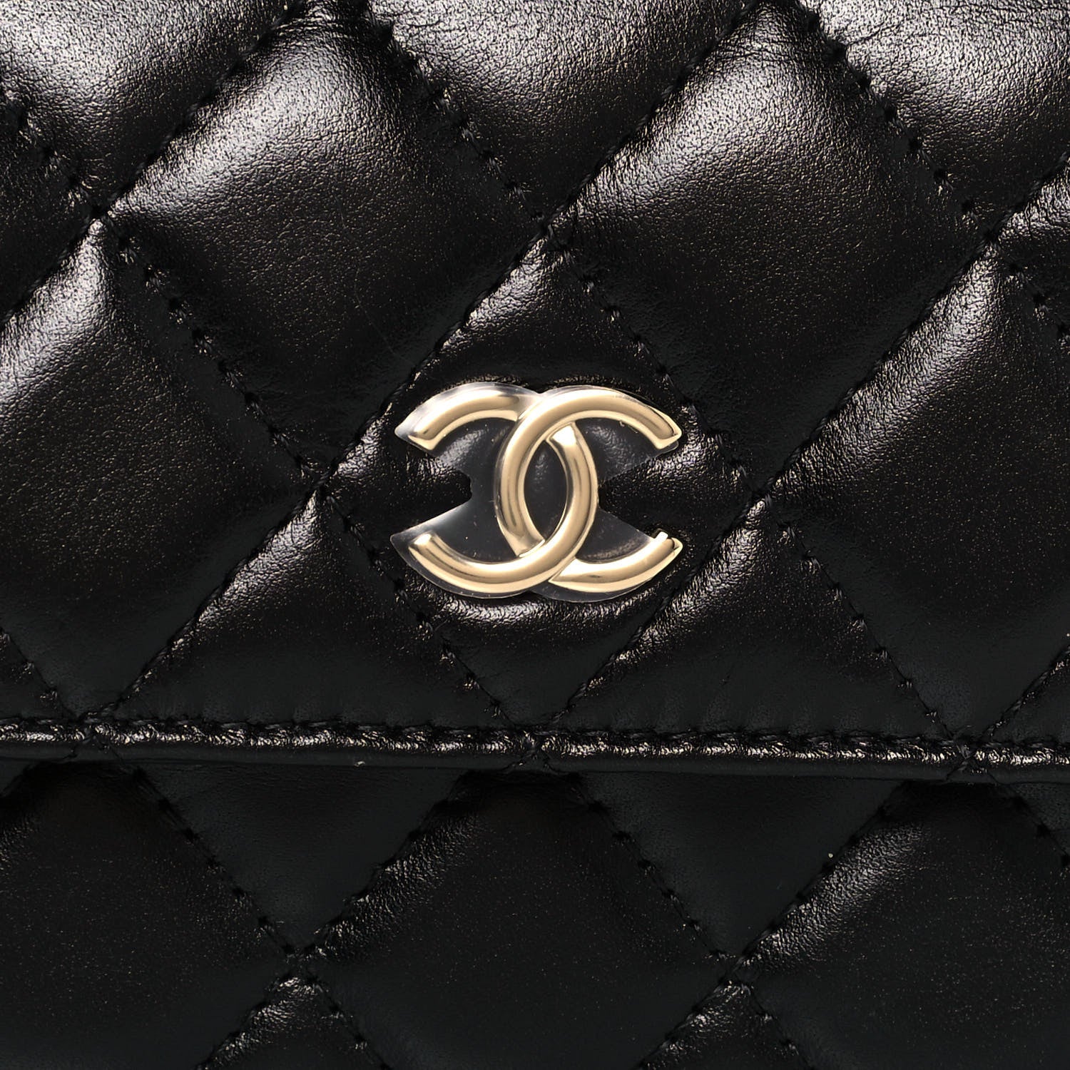 Chanel Calfskin Quilted Maxi Pearls Clutch With Chain Black 8 of 14