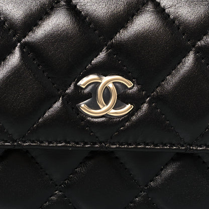 Chanel Calfskin Quilted Maxi Pearls Clutch With Chain Black 8 of 14