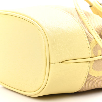 Gucci Monogram Jumbo GG Textured Dollar Calfskin Mini Ophidia Bucket Bag Beige Banana 10 of 10